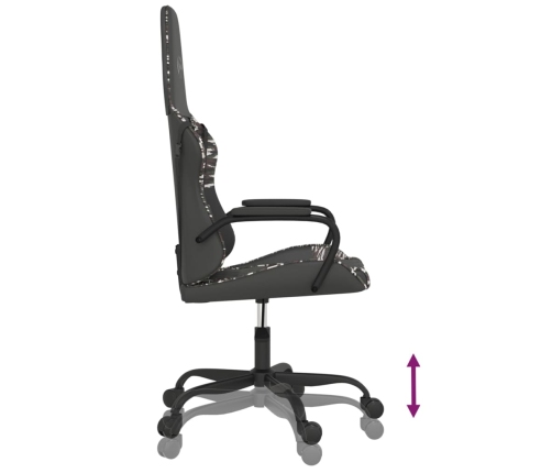 Silla gaming de masaje cuero sintético negro y camuflaje