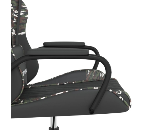 Silla gaming de masaje cuero sintético negro y camuflaje