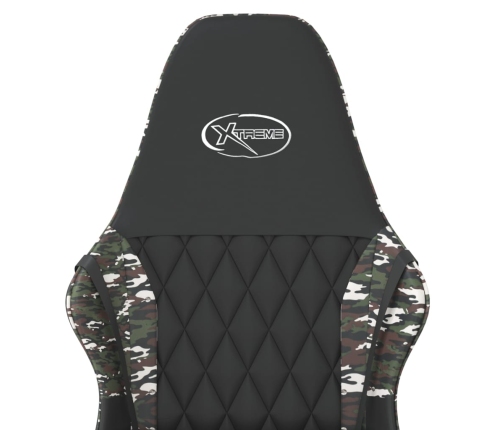 Silla gaming de masaje cuero sintético negro y camuflaje