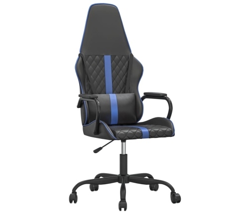 Silla gaming con masaje cuero sintético azul y negro