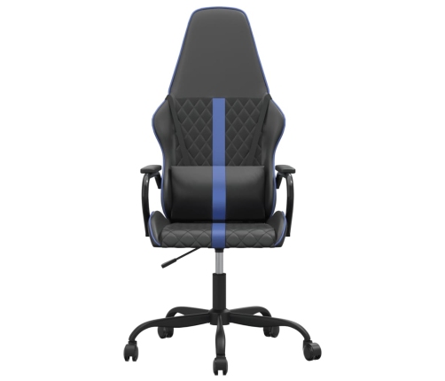 Silla gaming con masaje cuero sintético azul y negro