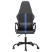 Silla gaming con masaje cuero sintético azul y negro