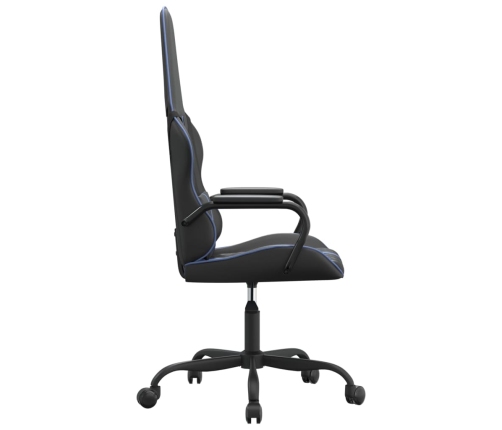 Silla gaming con masaje cuero sintético azul y negro