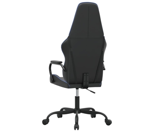 Silla gaming con masaje cuero sintético azul y negro