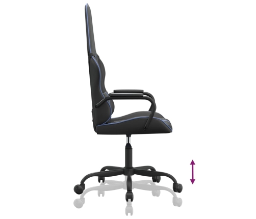 Silla gaming con masaje cuero sintético azul y negro