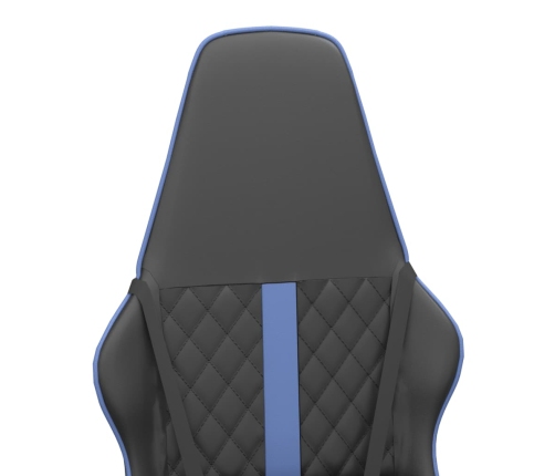 Silla gaming con masaje cuero sintético azul y negro