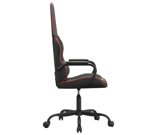 Silla gaming con masaje cuero sintético rojo y negro