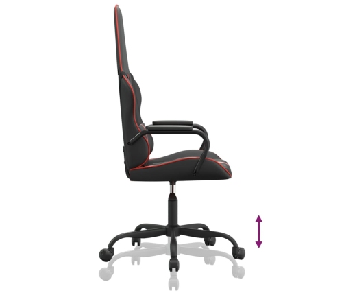 Silla gaming con masaje cuero sintético rojo y negro