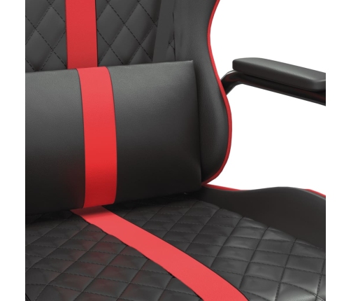 Silla gaming con masaje cuero sintético rojo y negro