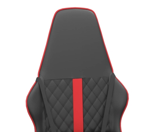 Silla gaming con masaje cuero sintético rojo y negro