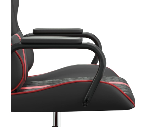 Silla gaming con masaje cuero sintético rojo y negro