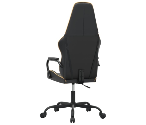 Silla gaming con masaje cuero sintético dorado y negro