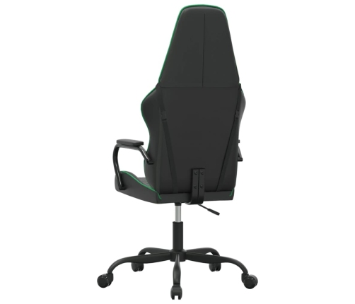 Silla gaming con masaje cuero sintético verde y negro