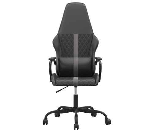 Silla gaming con masaje cuero sintético gris y negro