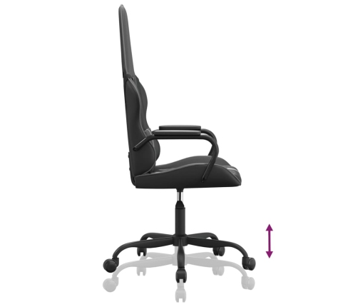 Silla gaming con masaje cuero sintético gris y negro