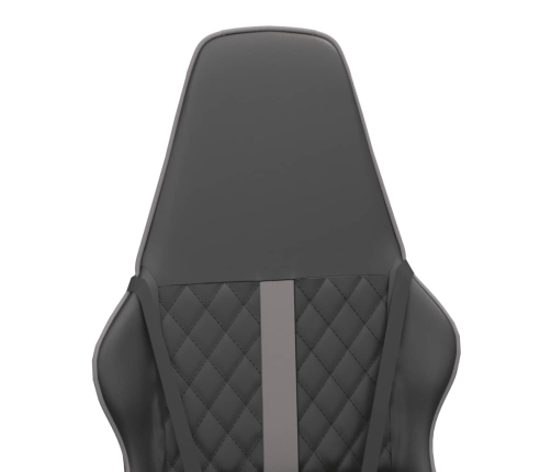 Silla gaming con masaje cuero sintético gris y negro