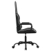 Silla gaming de masaje cuero sintético blanco y negro