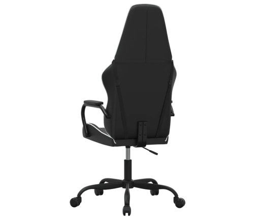 Silla gaming de masaje cuero sintético blanco y negro