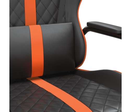 Silla gaming con masaje cuero sintético naranja y negro