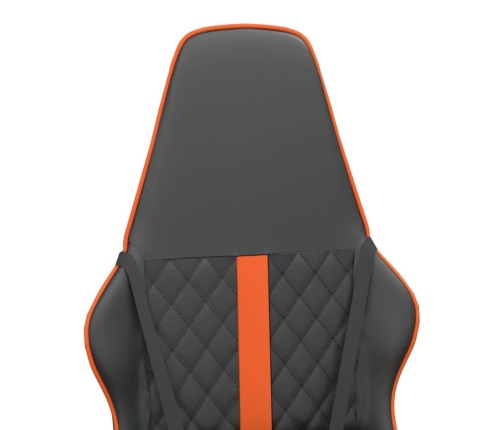 Silla gaming con masaje cuero sintético naranja y negro