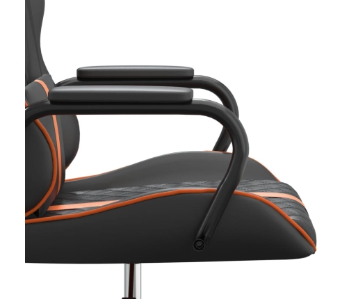 Silla gaming con masaje cuero sintético naranja y negro