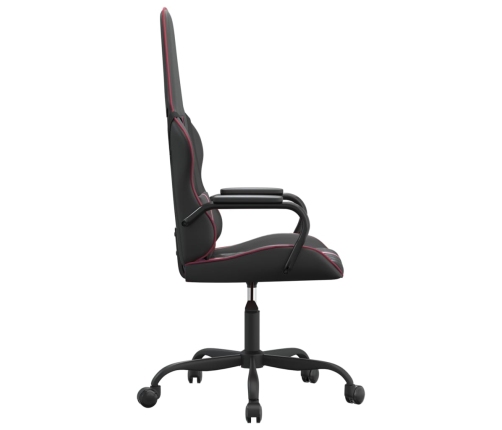 Silla gaming con masaje cuero sintético rojo tinto y negro