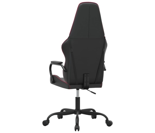 Silla gaming con masaje cuero sintético rojo tinto y negro