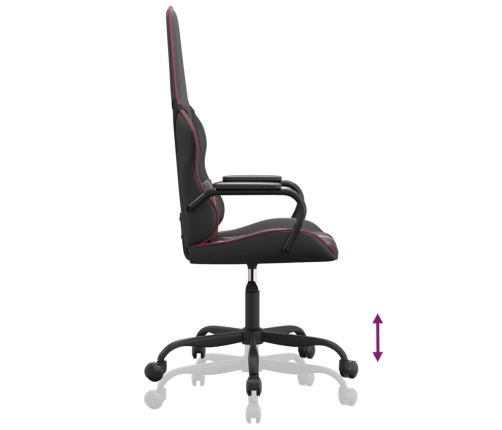 Silla gaming con masaje cuero sintético rojo tinto y negro