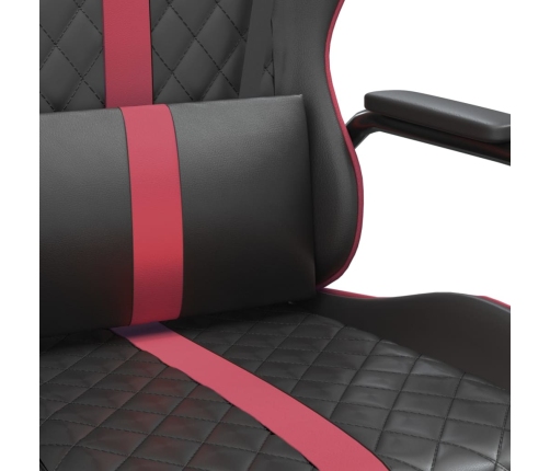 Silla gaming con masaje cuero sintético rojo tinto y negro