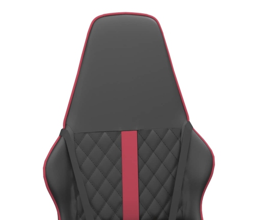 Silla gaming con masaje cuero sintético rojo tinto y negro