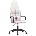 Silla gaming con masaje cuero sintético rosa y blanco