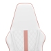 Silla gaming con masaje cuero sintético rosa y blanco