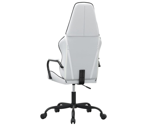 Silla gaming de masaje cuero sintético negro y blanco