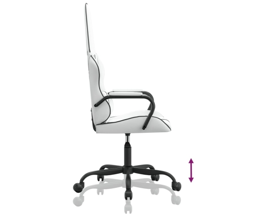 Silla gaming de masaje cuero sintético negro y blanco