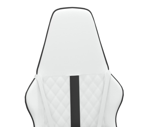 Silla gaming de masaje cuero sintético negro y blanco