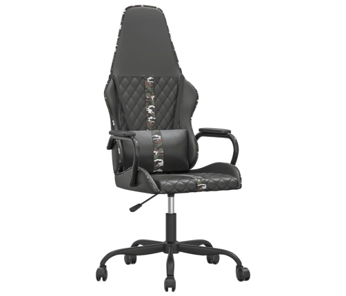 Silla gaming con masaje cuero sintético color camuflaje y negro