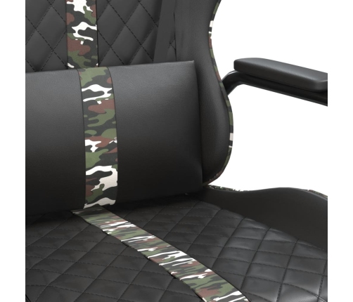 Silla gaming con masaje cuero sintético color camuflaje y negro