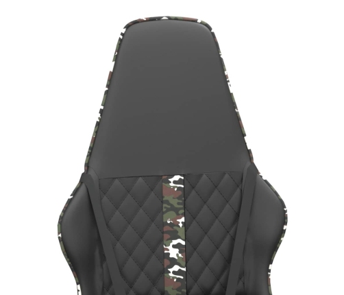 Silla gaming con masaje cuero sintético color camuflaje y negro