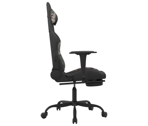 Silla gaming giratoria con reposapiés tela camuflaje y negro