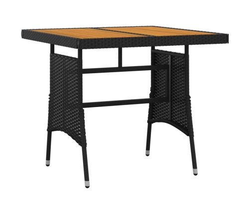 Juego de comedor de jardín 5 piezas ratán sintético negro