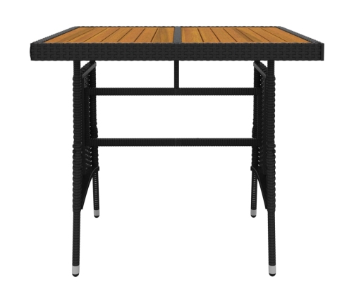 Juego de comedor de jardín 5 piezas ratán sintético negro
