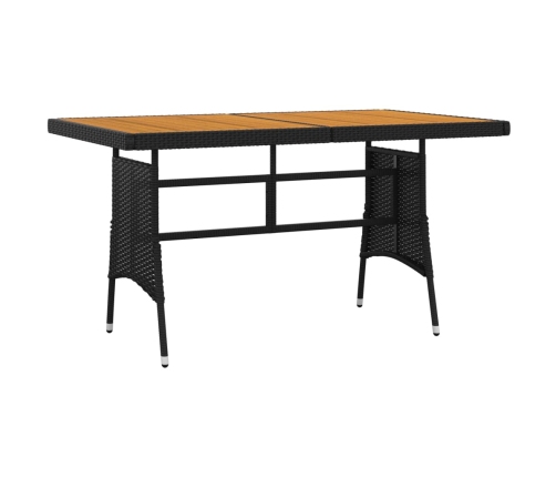 idaXL Juego de comedor de jardín 7 piezas ratán sintético negro