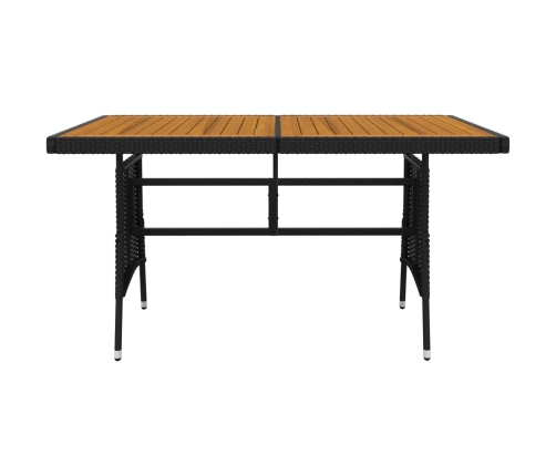 idaXL Juego de comedor de jardín 7 piezas ratán sintético negro