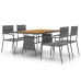 Juego de comedor de jardín 5 piezas ratán sintético gris