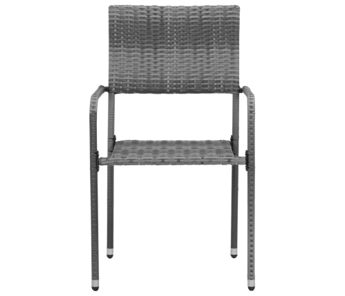 Juego de comedor de jardín 5 piezas ratán sintético gris