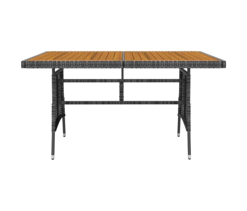 Juego de comedor de jardín 5 piezas ratán sintético gris