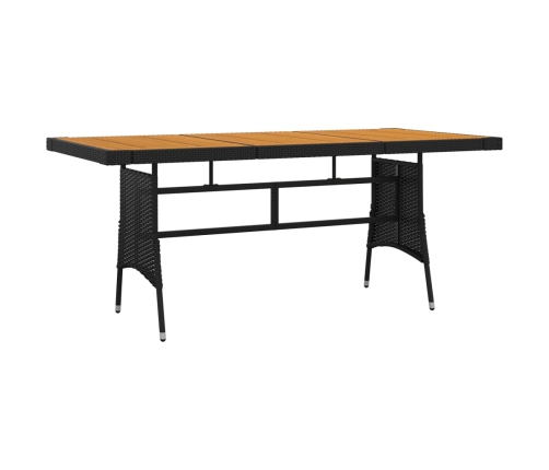 Juego de comedor de jardín 7 piezas ratán sintético negro