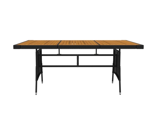 Juego de comedor de jardín 7 piezas ratán sintético negro