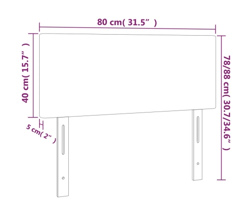 Cabecero de tela gris claro 80x5x78/88 cm