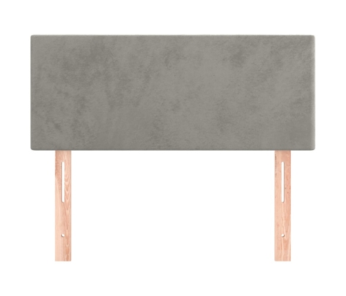 Cabecero de terciopelo gris claro 80x5x78/88 cm